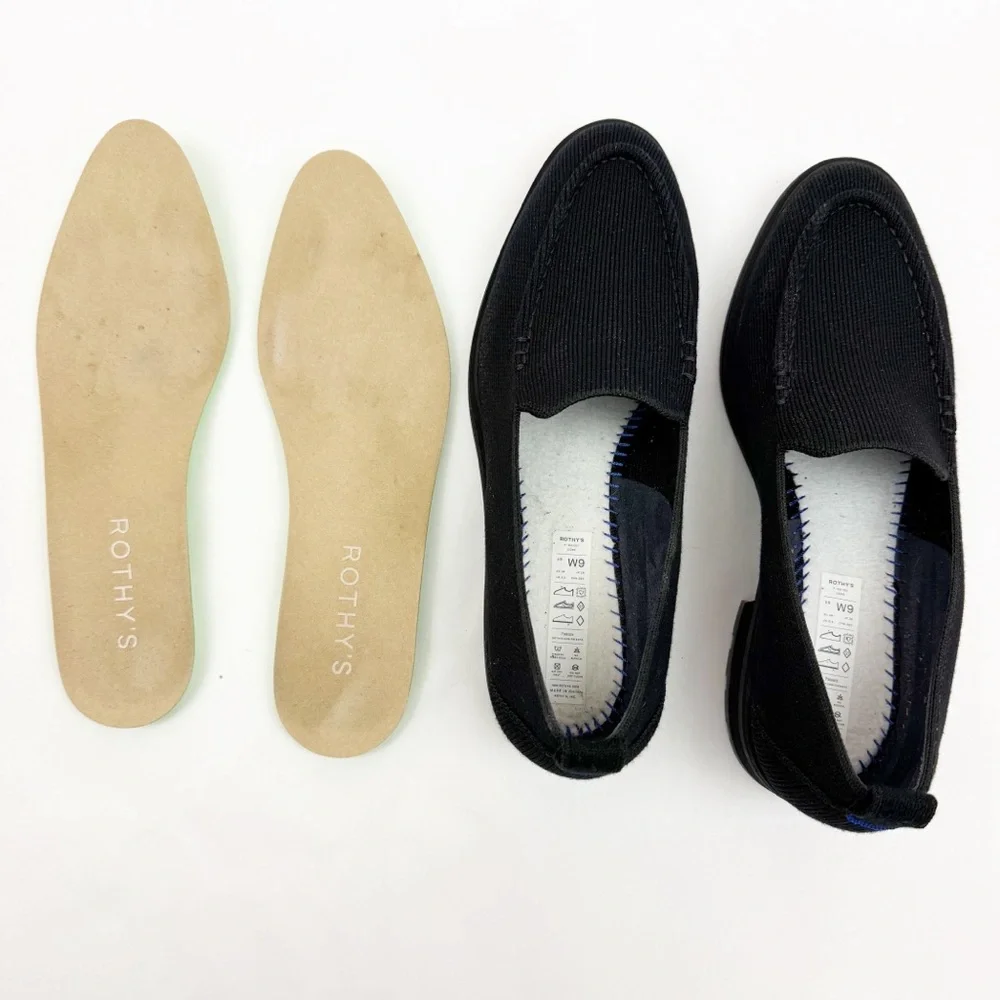 Rothy’s The Lug Loafer Shoes Onyx Black Wool - Picture 14 of 16